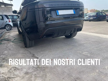 🔥0755 DIFFUSORE RANGE ROVER VELAR SUVL560 17+TERMINALI  ALL BLACK NERO LUCIDO🔥