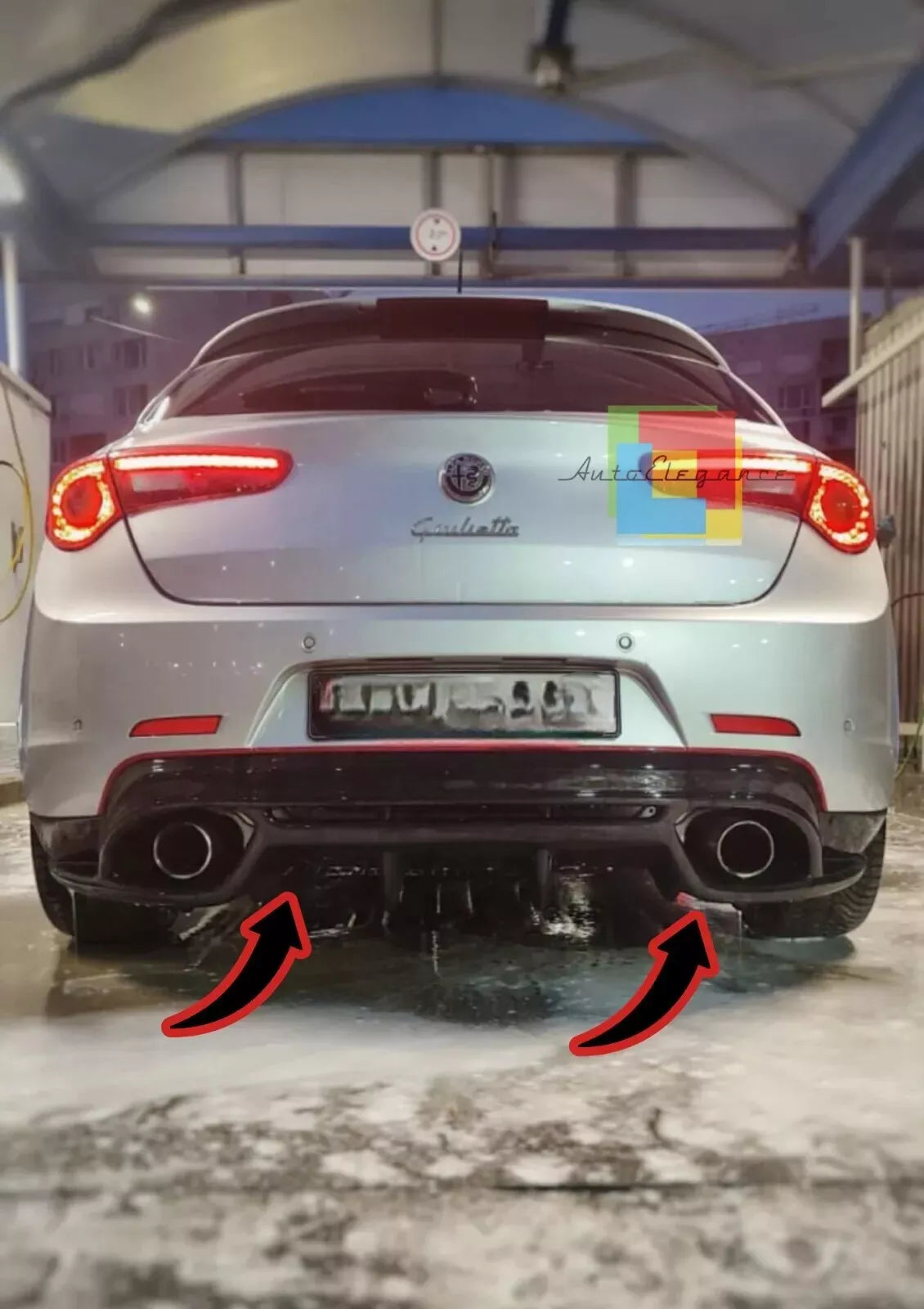 ⭐ 0405 🔥 DIFFUSORE POSTERIORE ADATTO PER ALFA ROMEO GIULIETTA NERO LUCIDO🔥⭐