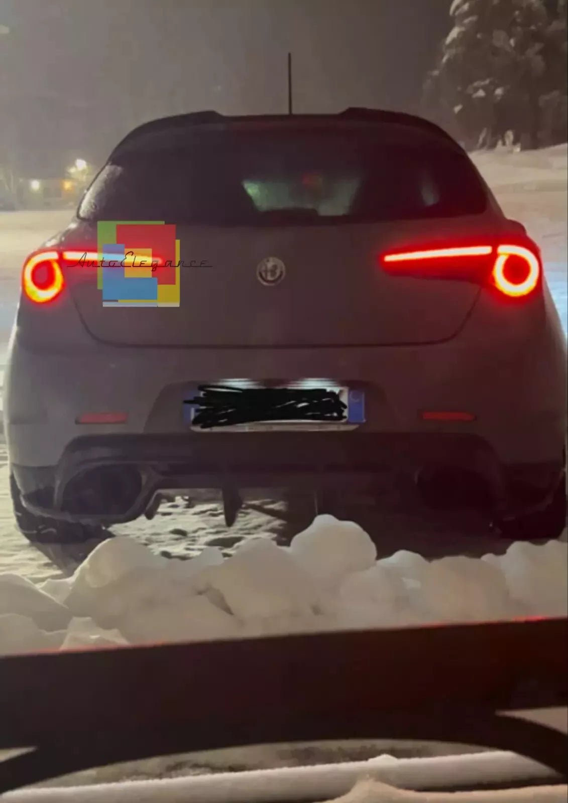 ⭐ 0405 🔥 DIFFUSORE POSTERIORE ADATTO PER ALFA ROMEO GIULIETTA NERO LUCIDO🔥⭐