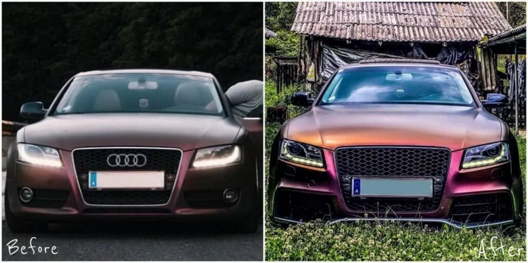 1484⭐PARAURTI ANTERIORE ADATTO PER AUDI A5 8T PRE-FACELIFT LOOK GREZ DESIGN RS5⭐