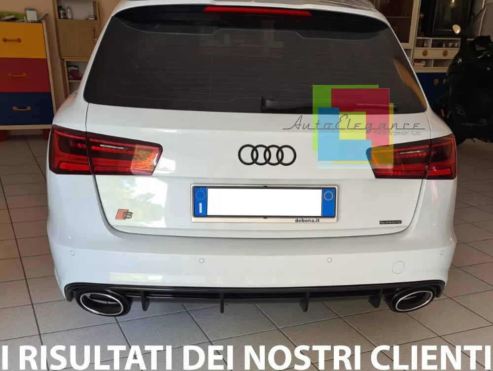 0434🔥SOTTO PARAURTI POSTERIORE RS6 DIFFUSORE PER AUDI A6 4G C7 2010-2014 ABS🔥
