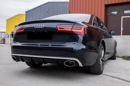 0434🔥SOTTO PARAURTI POSTERIORE RS6 DIFFUSORE PER AUDI A6 4G C7 2010-2014 ABS🔥