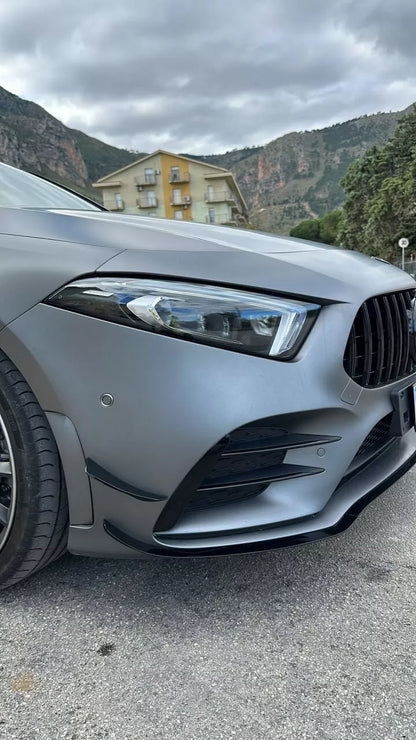 0122🔥KIT AERO ADATTO PER MERCEDES CLASSE A W177 AMG CON BAFFO NERO  (ADESIVO)🔥
