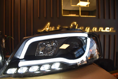 1699🔥FARI ANTERIORI ADATTI PER AUDI A3 8P 08-12 LOOK NERI LED DESIGN SPORTIVO🔥