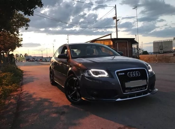 1699🔥FARI ANTERIORI ADATTI PER AUDI A3 8P 08-12 LOOK NERI LED DESIGN SPORTIVO🔥