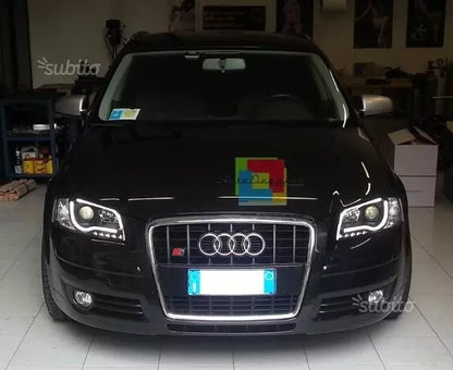 1699🔥FARI ANTERIORI ADATTI PER AUDI A3 8P 08-12 LOOK NERI LED DESIGN SPORTIVO🔥