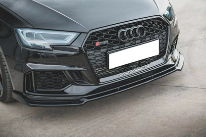 ⭐🔥0009 SPLITTER  ADATTO PER AUDI A3 8V 2017+ RS3 ABS LOOK NERO LUCIDO🔥⭐