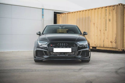 ⭐🔥0009 SPLITTER  ADATTO PER AUDI A3 8V 2017+ RS3 ABS LOOK NERO LUCIDO🔥⭐