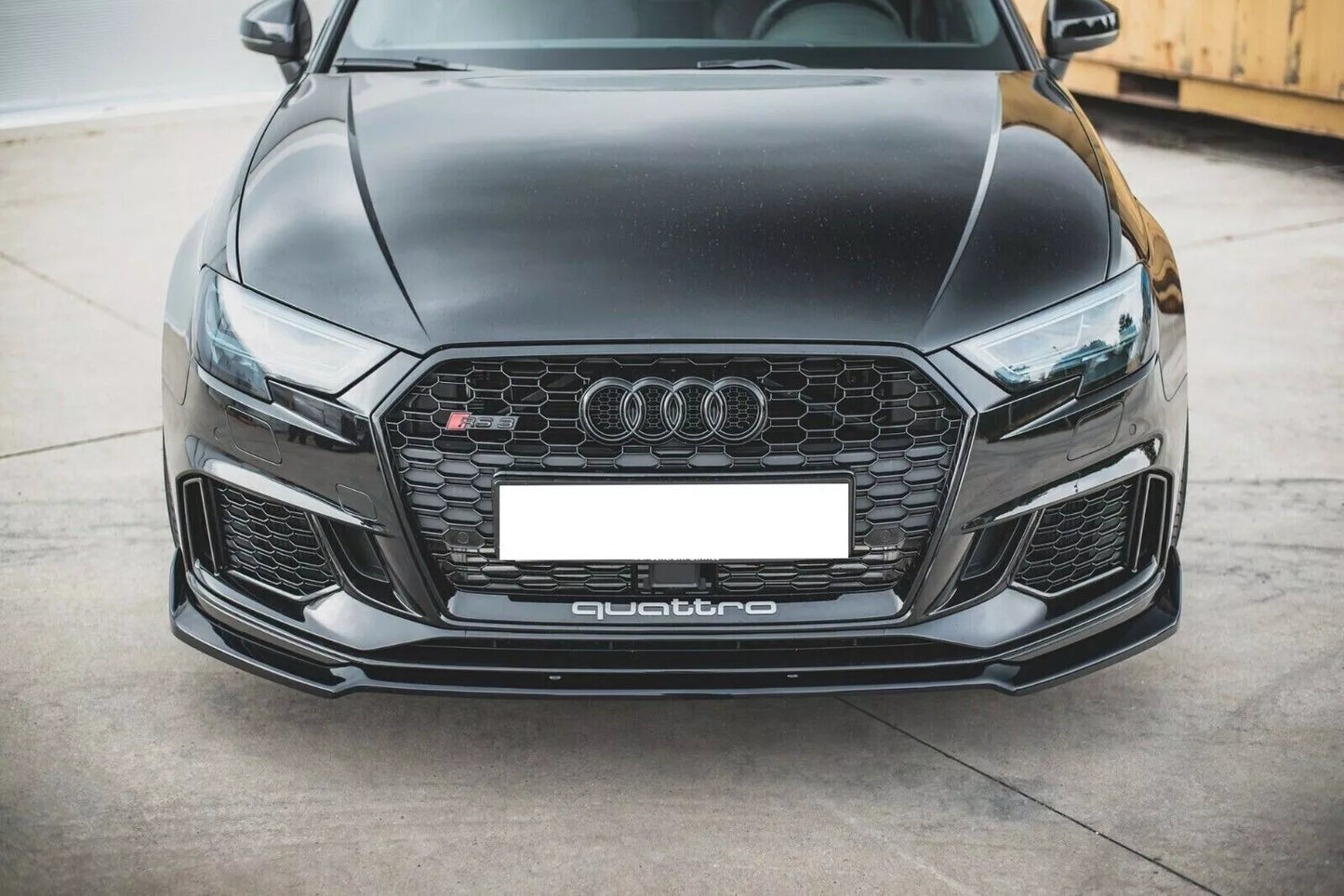 ⭐🔥0009 SPLITTER  ADATTO PER AUDI A3 8V 2017+ RS3 ABS LOOK NERO LUCIDO🔥⭐