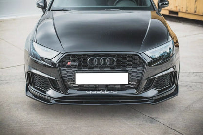 ⭐🔥0009 SPLITTER  ADATTO PER AUDI A3 8V 2017+ RS3 ABS LOOK NERO LUCIDO🔥⭐
