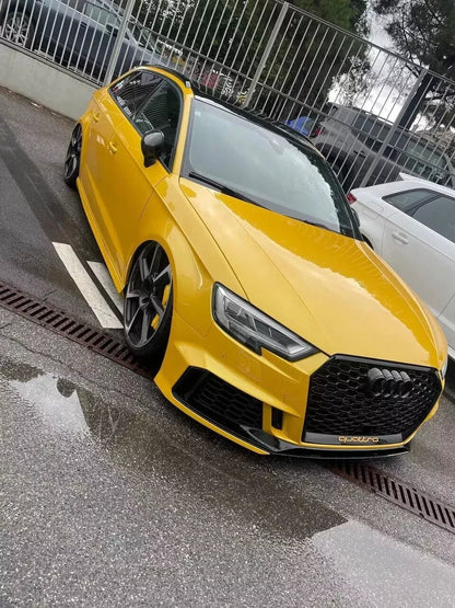 🔥0009 SPLITTER ADATTO PER AUDI A3 8V 2017-2020 RS3 NERO LUCIDO V.3 🔥