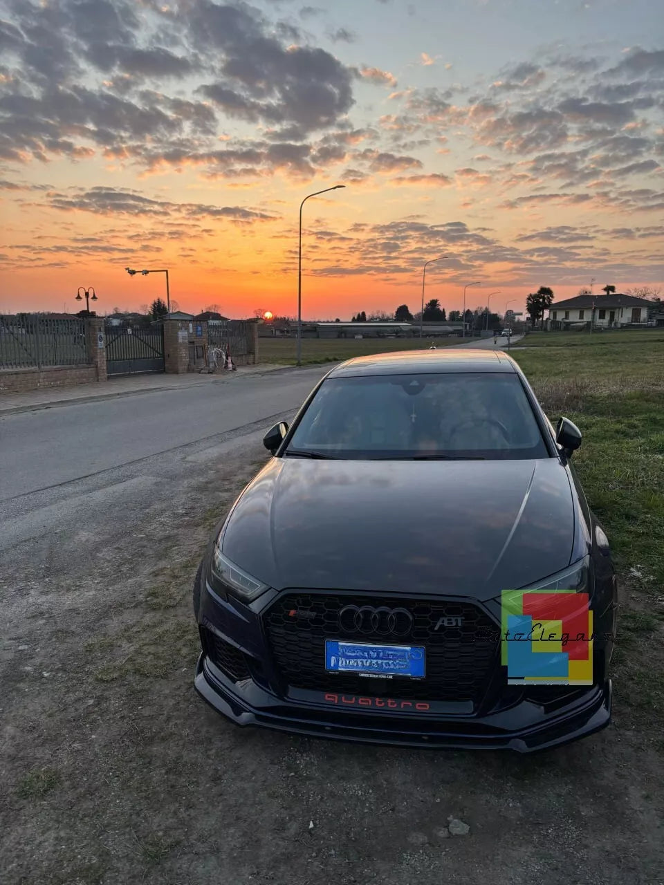 🔥0009 SPLITTER ADATTO PER AUDI A3 8V 2017-2020 RS3 NERO LUCIDO V.3 🔥