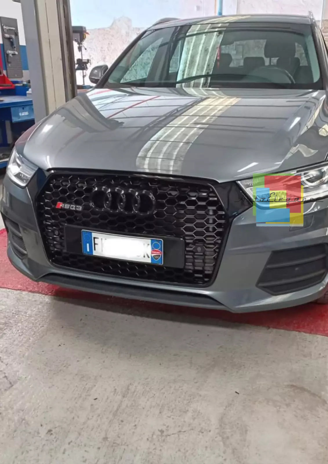 0579 🔥GRIGLIA ADATTO PER AUDI Q3 8U 2016-2019 LOOK RSQ3 NERA🔥