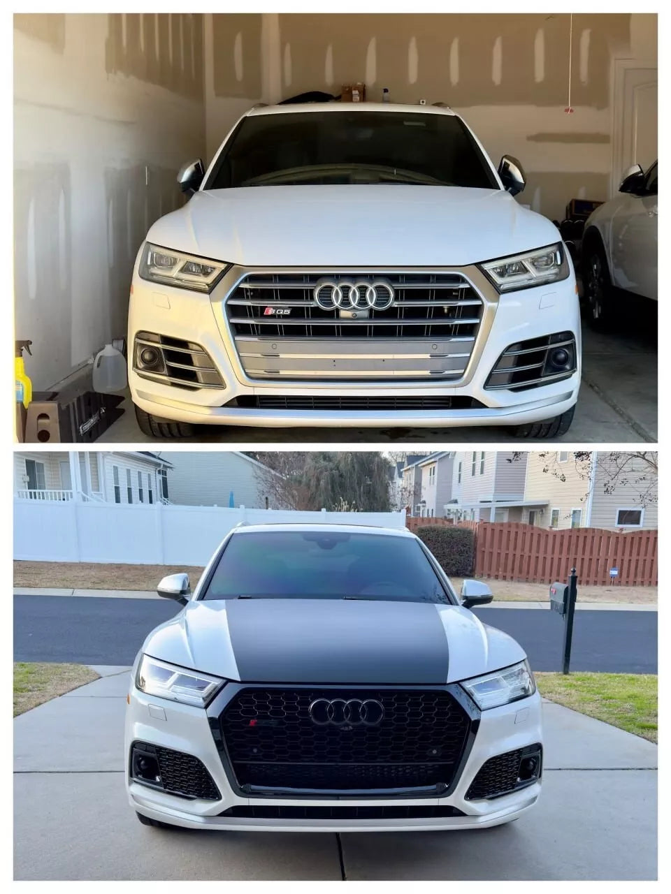 ⭐1948 GRIGLIA ADATTO PER AUDI Q5 FY 2017-2020 LOOK RSQ5 QUATTRO NERO LUCIDO⭐
