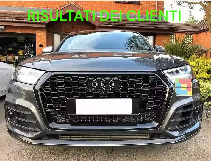 ⭐1948 GRIGLIA ADATTO PER AUDI Q5 FY 2017-2020 LOOK RSQ5 QUATTRO NERO LUCIDO⭐