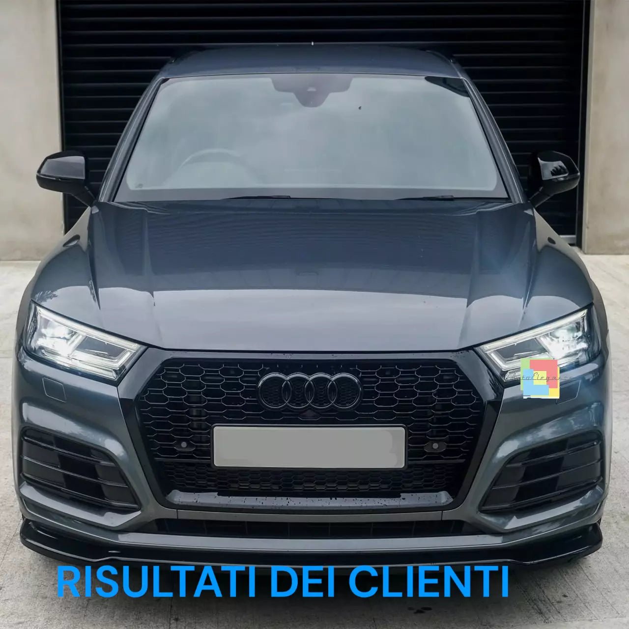 ⭐1948 GRIGLIA ADATTO PER AUDI Q5 FY 2017-2020 LOOK RSQ5 QUATTRO NERO LUCIDO⭐