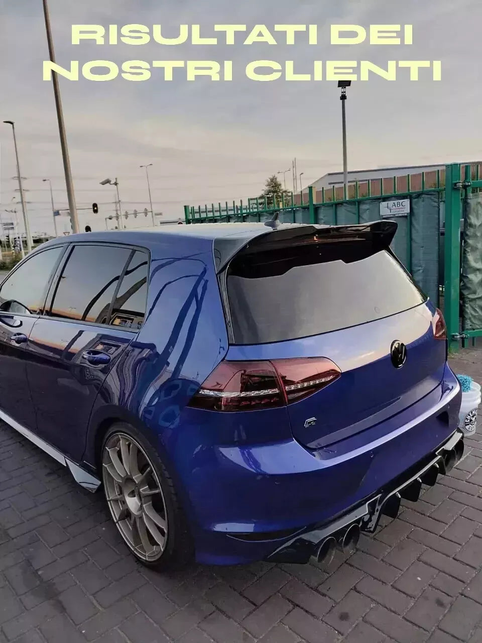 🔥1847🔥DIFFUSORE ADATTO PER VW GOLF 7 2013-2016 R-LOOK TUNING NERO LUCIDO🔥🔥