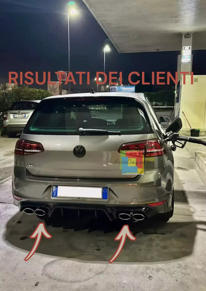 🔥1847🔥DIFFUSORE ADATTO PER VW GOLF 7 2013-2016 R-LOOK TUNING NERO LUCIDO🔥🔥