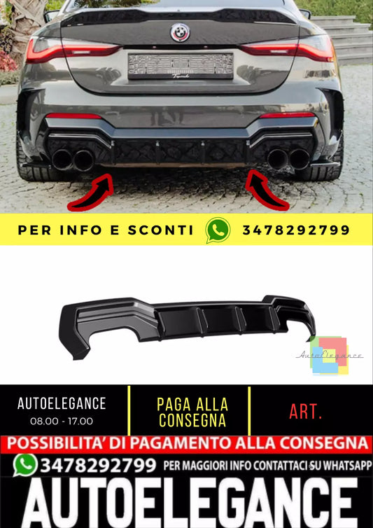 ⭐ Diffusore adatto per BMW G22 20 + Posteriore A Plus M440i M Pack nero lucido⭐
