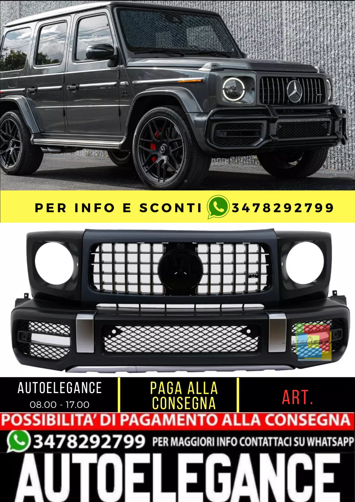 Kit carrozzeria adatto per Mercedes G W463 Facelift (2018-Up) G63 Look