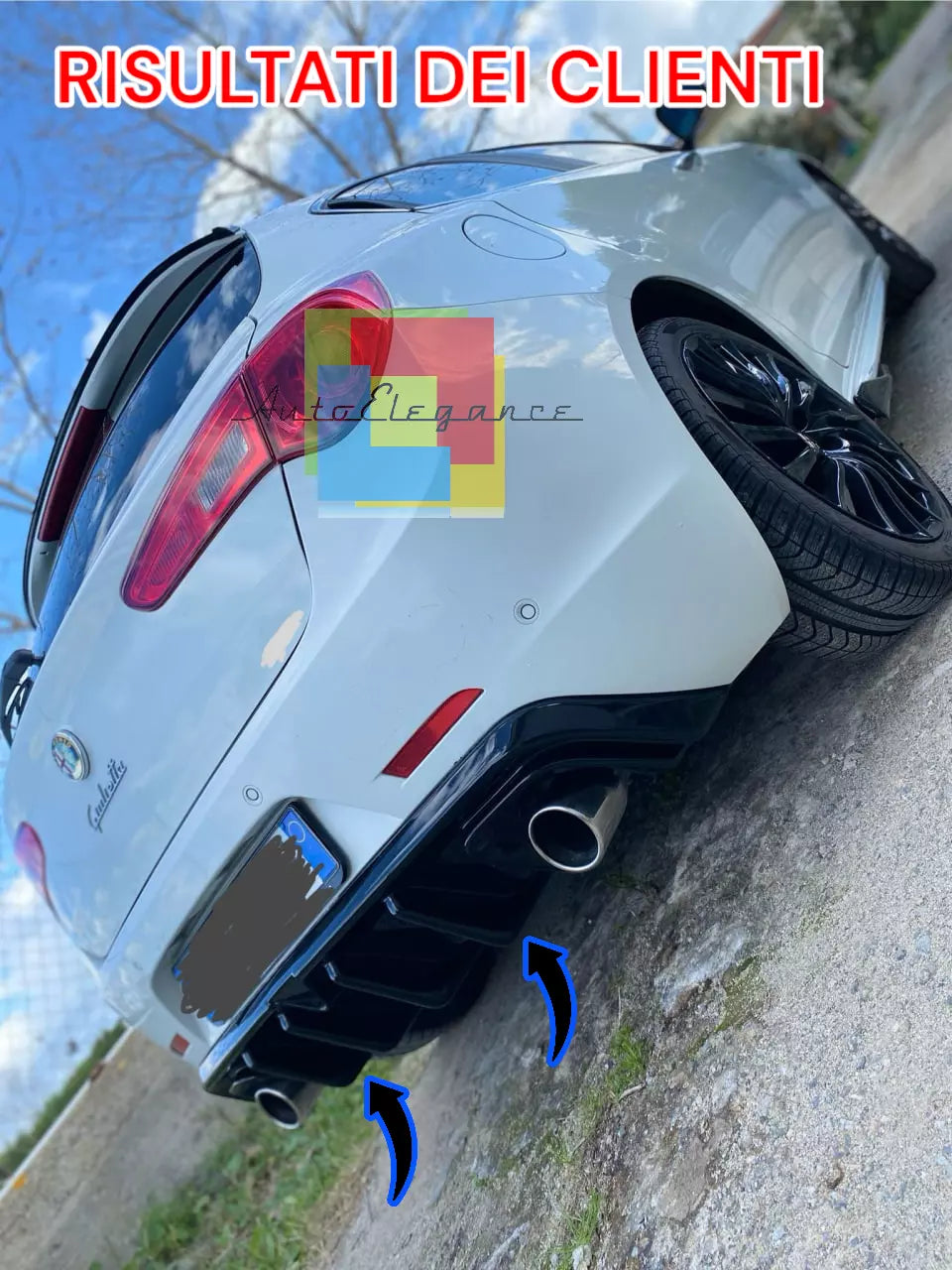 🔥1924⚡DIFFUSORE ADATTO PER ALFA ROMEO GIULIETTA LOOK TUNING NERO LUCIDO🔥⚡