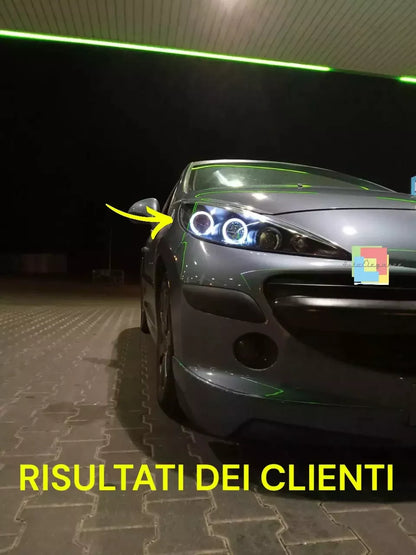 🔥1741 FARI ANTERIORI ADATTO PER PEUGEOT 207 207 CC 06-2012 NERI ANGEL EYES🔥