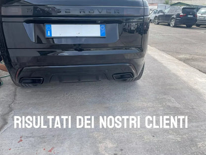 ⭐0755 DIFFUSORE RANGE ROVER VELAR SUVL560 17+TERMINALI  ALL BLACK NERO LUCIDO⭐