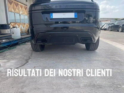 ⭐0755 DIFFUSORE RANGE ROVER VELAR SUVL560 17+TERMINALI  ALL BLACK NERO LUCIDO⭐
