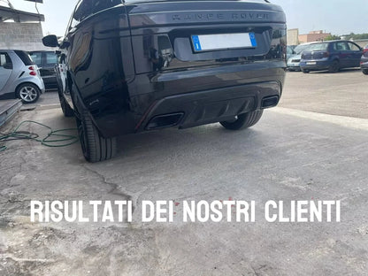 ⭐0755 DIFFUSORE RANGE ROVER VELAR SUVL560 17+TERMINALI  ALL BLACK NERO LUCIDO⭐