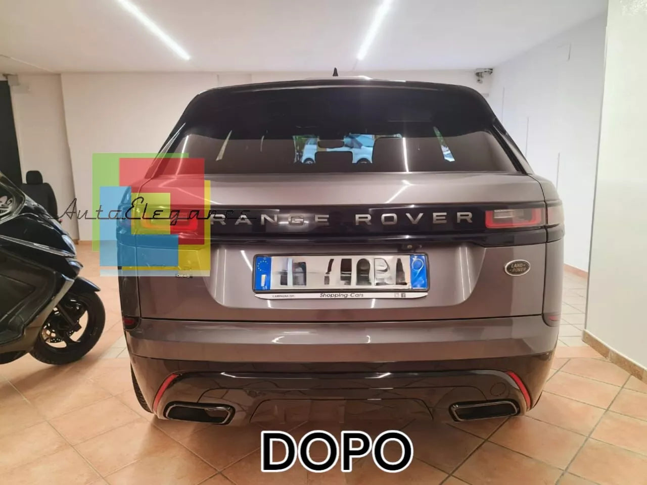 ⭐0755 DIFFUSORE RANGE ROVER VELAR SUVL560 17+TERMINALI  ALL BLACK NERO LUCIDO⭐