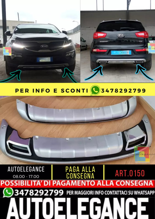0150KIA SPORTAGE 2010-2015 SPOILER Sotto Paraurti Anteriore + Posteriore ABS