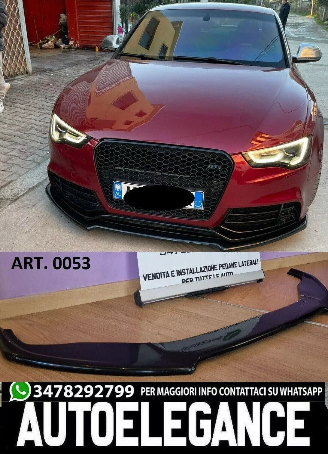 PARAURTI ANTERIORE AUDI RS5 A5 FACELIFT SPOILER SPORTIVO SPLITTER ABS RS5