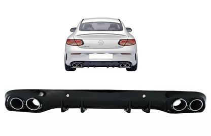 Diffusor für Mercedes C205 A205 Coupe Kabriolett 14-19 Tipps C43 Look