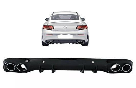 Diffusor für Mercedes C205 A205 Coupe Kabriolett 14-19 Tipps C43 Look