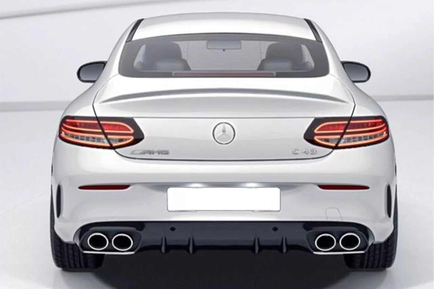 Diffusor für Mercedes C205 A205 Coupe Kabriolett 14-19 Tipps C43 Look