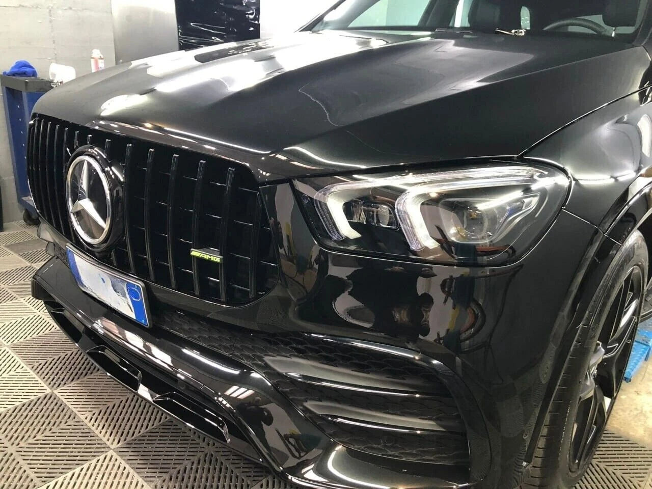 ⭐GRIGLIA ANTERIORE PER MERCEDES GLE W167 C167 2019+ NERA PANAMERICANA⭐