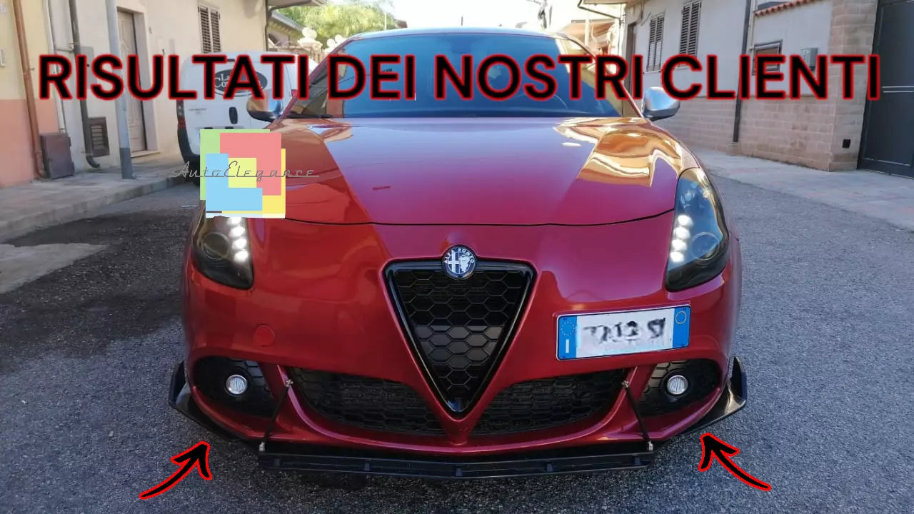 ⭐SPLITTER ANTERIORE ADATTO PER ALFA ROMEO MITO 08+ NERO LUCIDO LOOK RS⭐