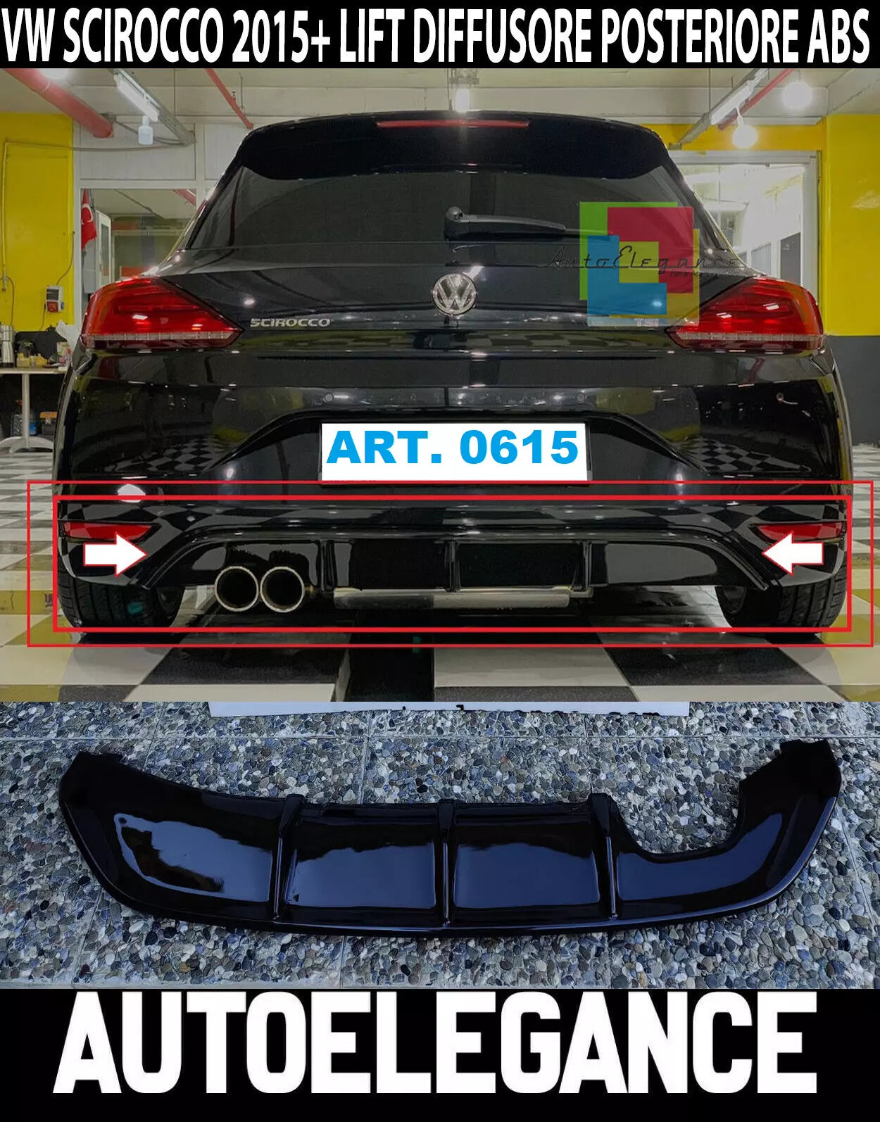 0615 Spoiler Paraurti Posteriore Rline R Diffusore VW Scirocco