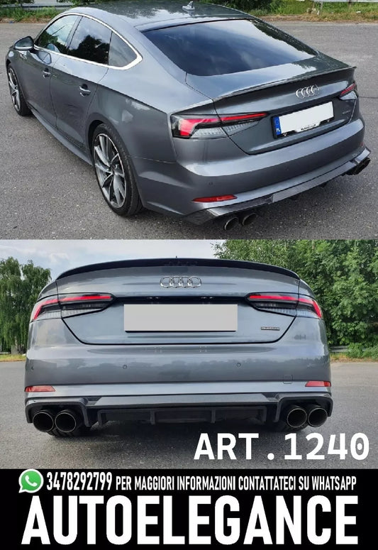 DIFFUSORE ADATTO PER AUDI A5 F5 SLINE GREZZO LOOK TUNING