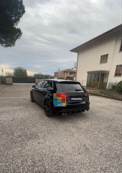 🔥DIFFUSORE ADATTO PER AUDI A3 8V RS3 12-16 LOOOK NERO LUCIDO 2SX SPORTIVO🔥