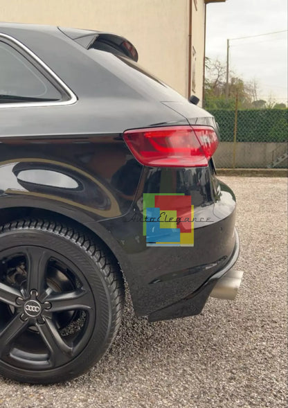 🔥DIFFUSORE ADATTO PER AUDI A3 8V RS3 12-16 LOOOK NERO LUCIDO 2SX SPORTIVO🔥