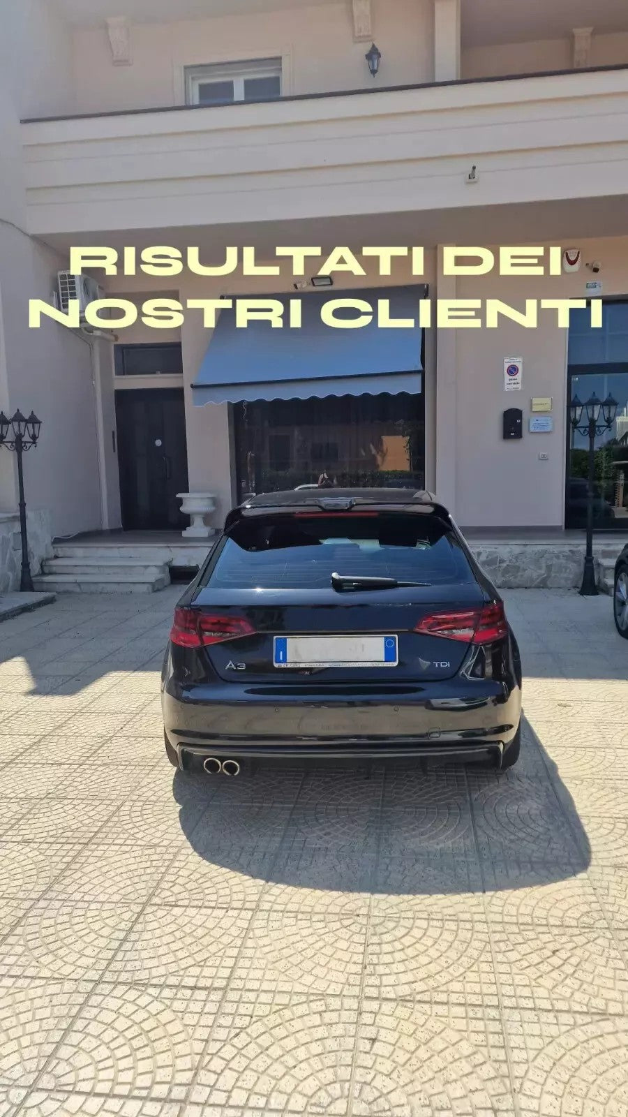 🔥DIFFUSORE ADATTO PER AUDI A3 8V RS3 12-16 LOOOK NERO LUCIDO 2SX SPORTIVO🔥