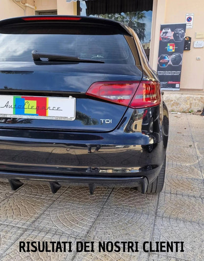 🔥DIFFUSORE ADATTO PER AUDI A3 8V RS3 12-16 LOOOK NERO LUCIDO 2SX SPORTIVO🔥