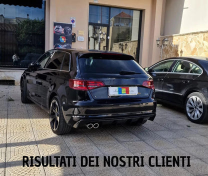 🔥DIFFUSORE ADATTO PER AUDI A3 8V RS3 12-16 LOOOK NERO LUCIDO 2SX SPORTIVO🔥