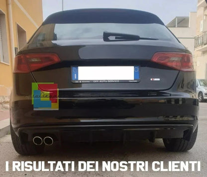 🔥DIFFUSORE ADATTO PER AUDI A3 8V RS3 12-16 LOOOK NERO LUCIDO 2SX SPORTIVO🔥