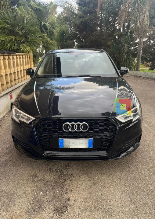 ⭐GRIGLIA ADATTA PER AUDI A3 8V 2017-2020 LOOK RS3 LOOK NERO LUCIDA⭐