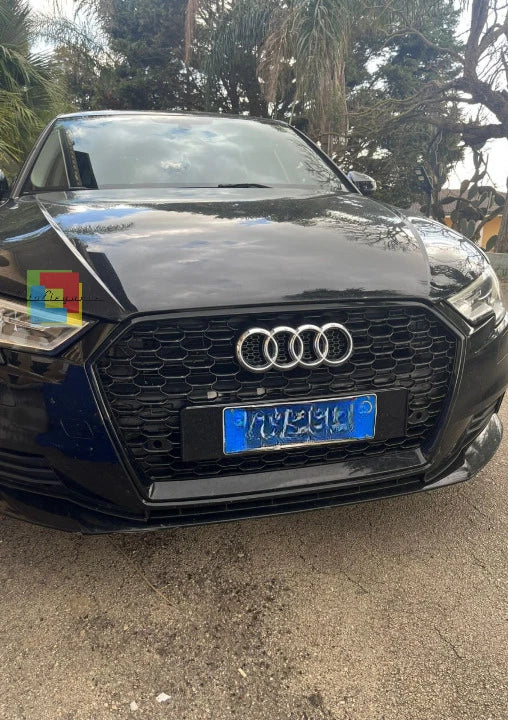 ⭐GRIGLIA ADATTA PER AUDI A3 8V 2017-2020 LOOK RS3 LOOK NERO LUCIDA⭐