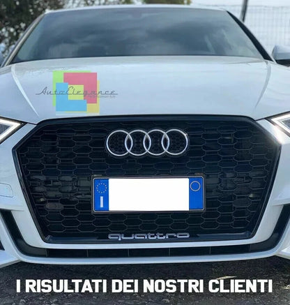 ⭐GRIGLIA ADATTA PER AUDI A3 8V 2017-2020 LOOK RS3 LOOK NERO LUCIDA⭐