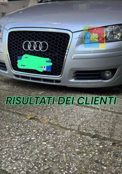 ⭐GRIGLIA ANTERIORE ADATTO PER AUDI A3 8P 05-08 CALANDRA LOOK RS3 CROMATO⭐