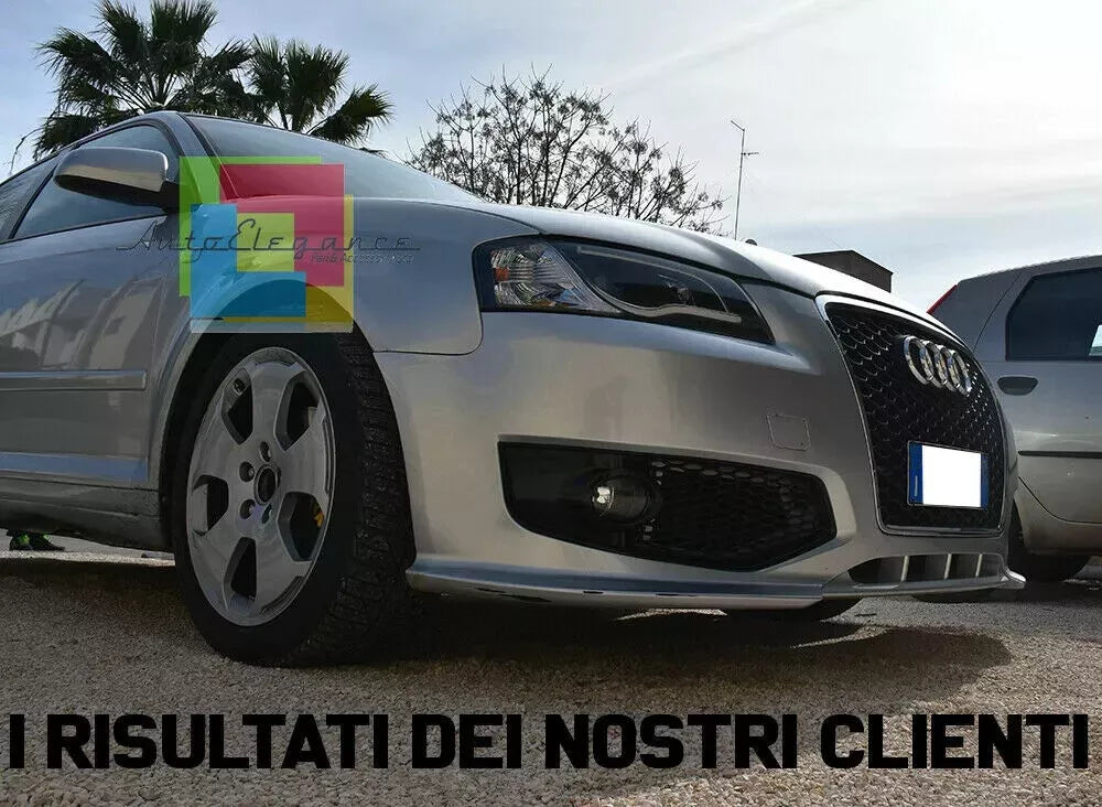 ⭐GRIGLIA ANTERIORE ADATTO PER AUDI A3 8P 05-08 CALANDRA LOOK RS3 CROMATO⭐